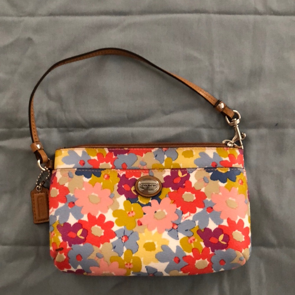 Coach flower wristlet